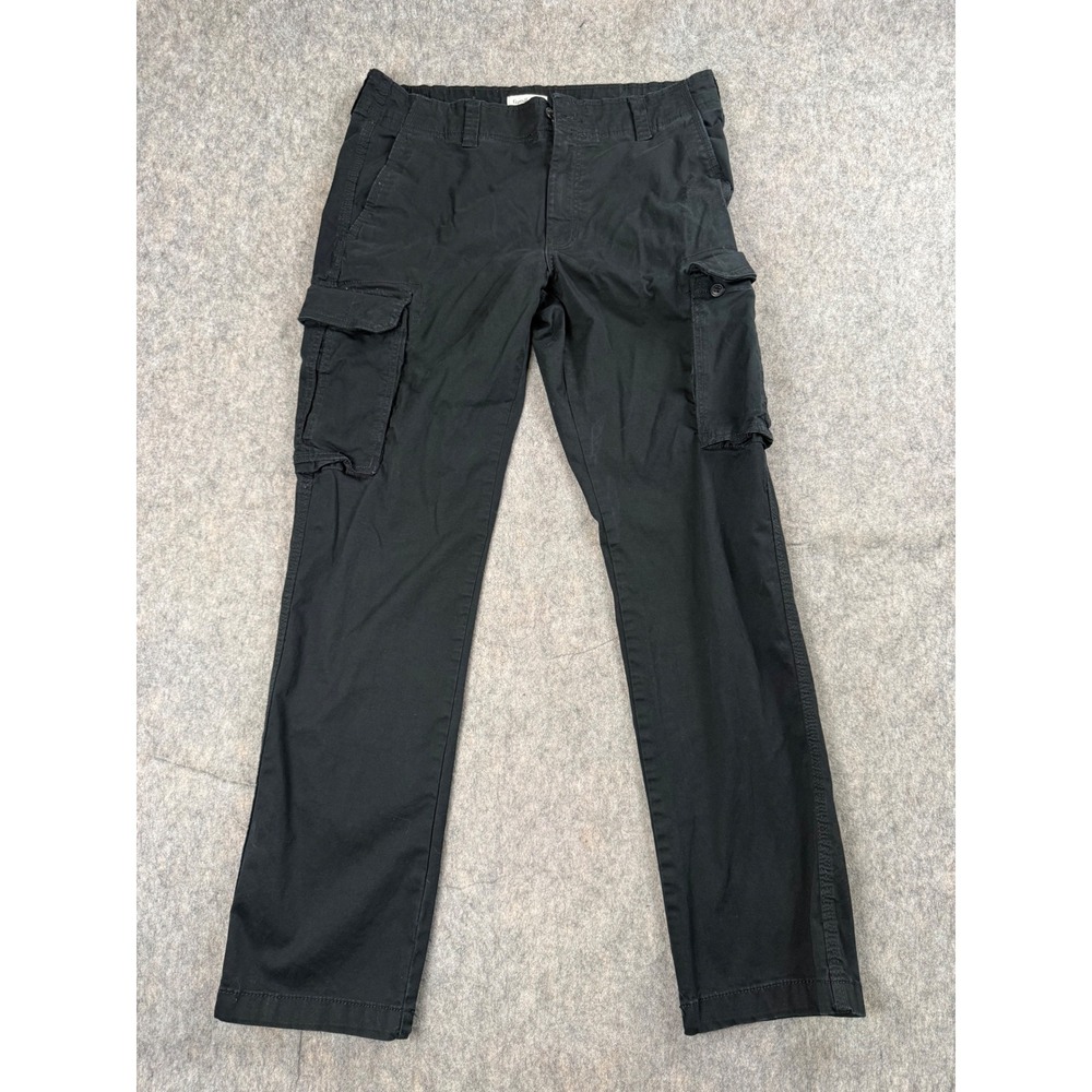Goodfellow Cargo Pants Mens 34x32 Black Cotton Twill Utility Straight Leg Pants